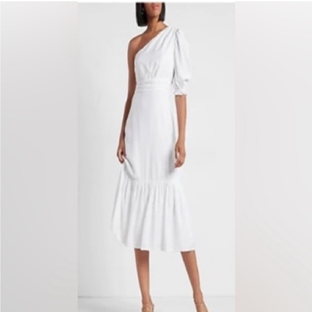 EXPRESS Elegant White One-Shoulder Dress